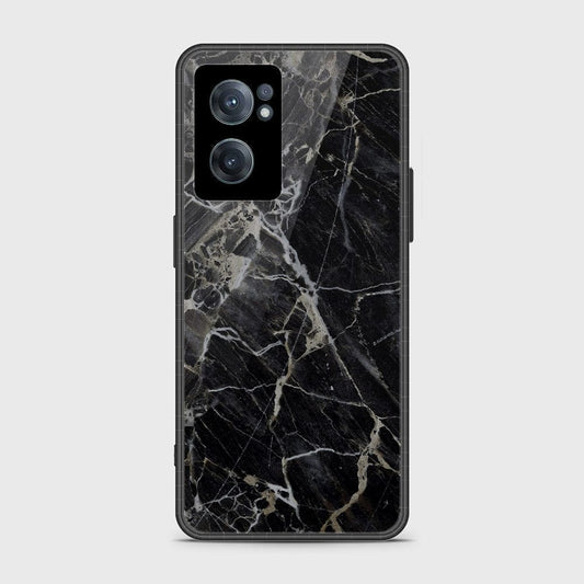 OnePlus Nord CE 2 5G Cover- Black Marble Series - HQ Ultra Shine Premium Infinity Glass Soft Silicon Borders Case