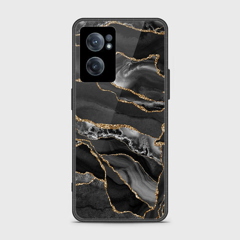 OnePlus Nord CE 2 5G Cover- Black Marble Series - HQ Ultra Shine Premium Infinity Glass Soft Silicon Borders Case