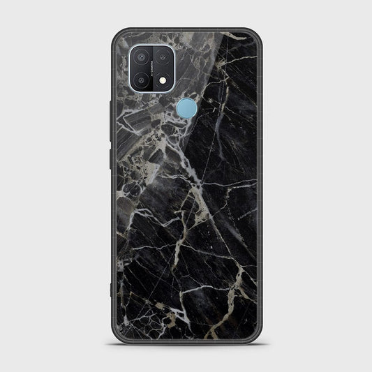 Oppo A35 Cover- Black Marble Series - HQ Ultra Shine Premium Infinity Glass Soft Silicon Borders Case