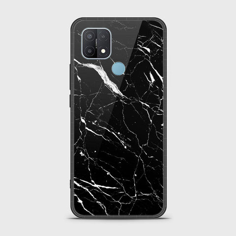 Oppo A35 Cover- Black Marble Series - HQ Ultra Shine Premium Infinity Glass Soft Silicon Borders Case