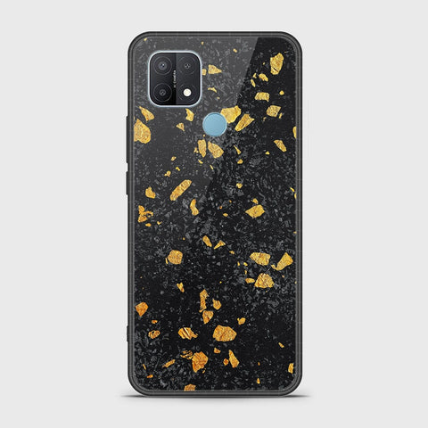 Oppo A15 Cover- Black Marble Series - HQ Ultra Shine Premium Infinity Glass Soft Silicon Borders Case