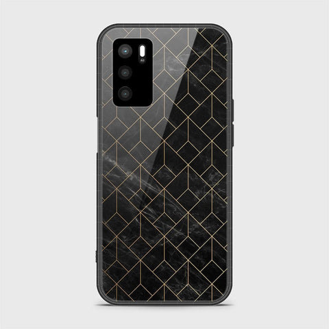 Oppo A16s Cover- Black Marble Series - HQ Ultra Shine Premium Infinity Glass Soft Silicon Borders Case