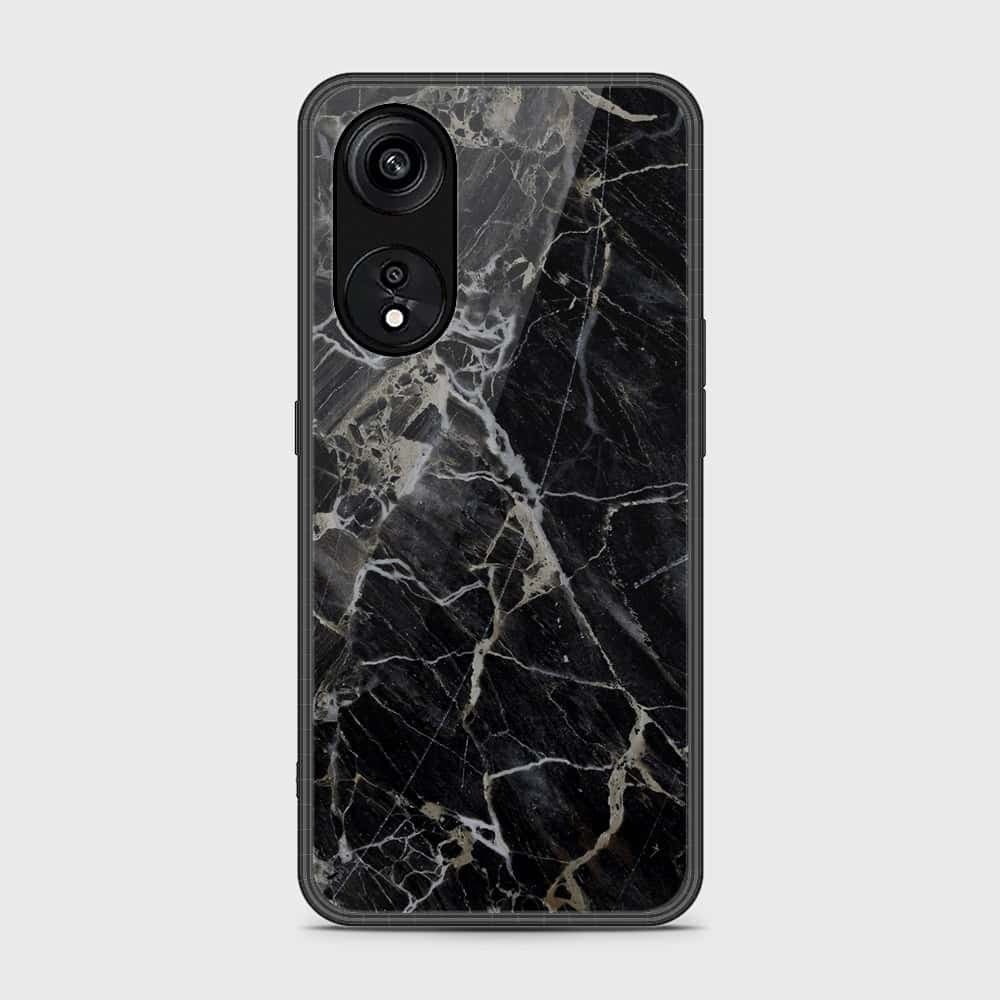 Oppo A1 Pro  Cover- Black Marble Series - HQ Ultra Shine Premium Infinity Glass Soft Silicon Borders Case