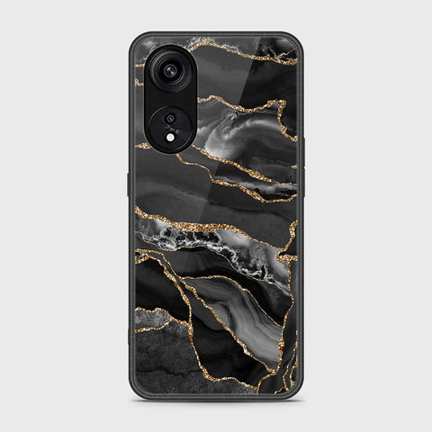 Oppo A1 Pro  Cover- Black Marble Series - HQ Ultra Shine Premium Infinity Glass Soft Silicon Borders Case