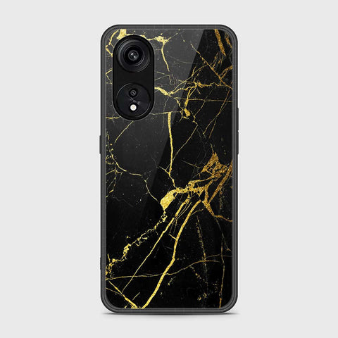 Oppo A1 Pro  Cover- Black Marble Series - HQ Ultra Shine Premium Infinity Glass Soft Silicon Borders Case