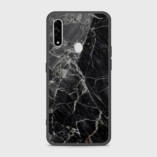Oppo A31 Cover- Black Marble Series - HQ Ultra Shine Premium Infinity Glass Soft Silicon Borders Case