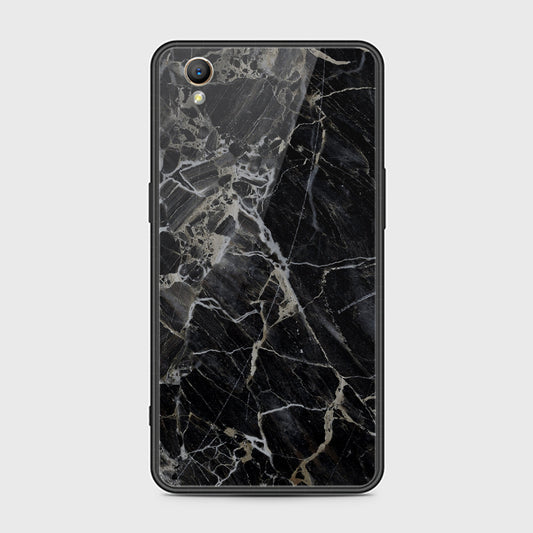 Oppo A37 Cover- Black Marble Series - HQ Ultra Shine Premium Infinity Glass Soft Silicon Borders Case