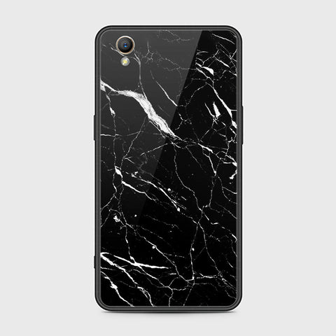 Oppo A37 Cover- Black Marble Series - HQ Ultra Shine Premium Infinity Glass Soft Silicon Borders Case