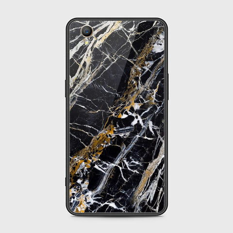 Oppo A37 Cover- Black Marble Series - HQ Ultra Shine Premium Infinity Glass Soft Silicon Borders Case