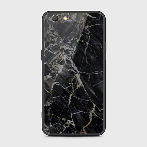 Oppo A57 Cover- Black Marble Series - HQ Ultra Shine Premium Infinity Glass Soft Silicon Borders Case