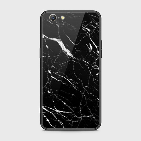 Oppo A57 Cover- Black Marble Series - HQ Ultra Shine Premium Infinity Glass Soft Silicon Borders Case