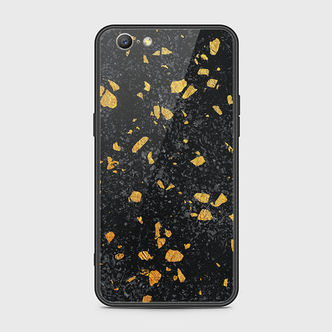 Oppo A57 Cover- Black Marble Series - HQ Ultra Shine Premium Infinity Glass Soft Silicon Borders Case