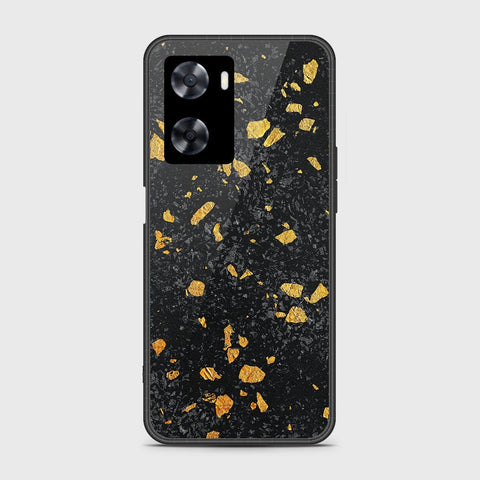 Oppo A77s Cover- Black Marble Series - HQ Ultra Shine Premium Infinity Glass Soft Silicon Borders Case