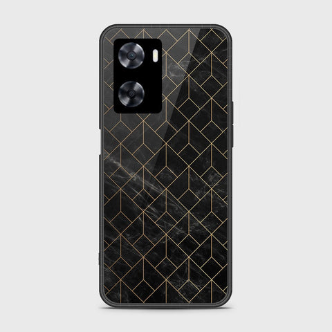 Oppo A77s Cover- Black Marble Series - HQ Ultra Shine Premium Infinity Glass Soft Silicon Borders Case