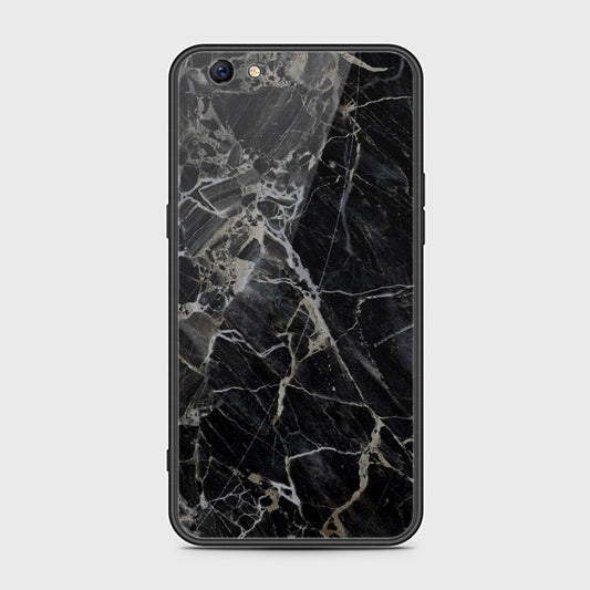 Oppo F3 Plus Cover- Black Marble Series - HQ Ultra Shine Premium Infinity Glass Soft Silicon Borders Case