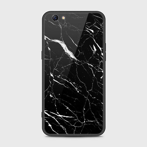 Oppo F3 Plus Cover- Black Marble Series - HQ Ultra Shine Premium Infinity Glass Soft Silicon Borders Case