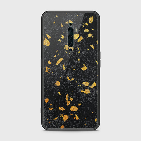 Oppo Reno 2F Cover- Black Marble Series - HQ Ultra Shine Premium Infinity Glass Soft Silicon Borders Case