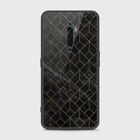 Oppo Reno 2F Cover- Black Marble Series - HQ Ultra Shine Premium Infinity Glass Soft Silicon Borders Case