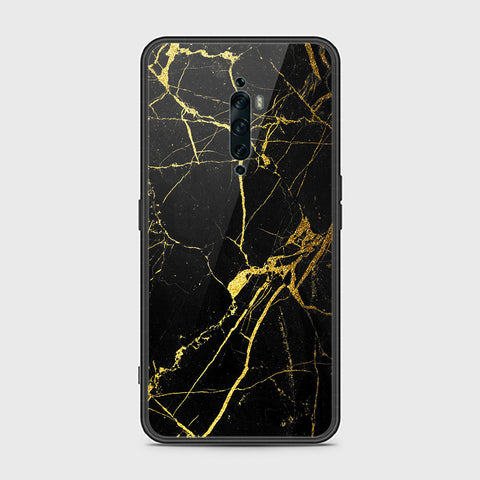 Oppo Reno 2F Cover- Black Marble Series - HQ Ultra Shine Premium Infinity Glass Soft Silicon Borders Case