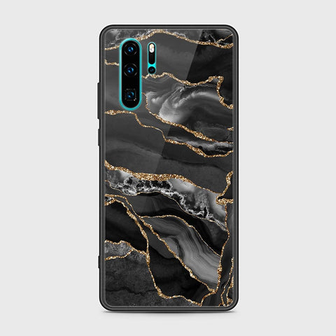 Huawei P30 Pro Cover - Black Marble Series - HQ Ultra Shine Premium Infinity Glass Soft Silicon Borders Case