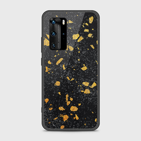 Huawei P40 Pro Cover- Black Marble Series - HQ Ultra Shine Premium Infinity Glass Soft Silicon Borders Case