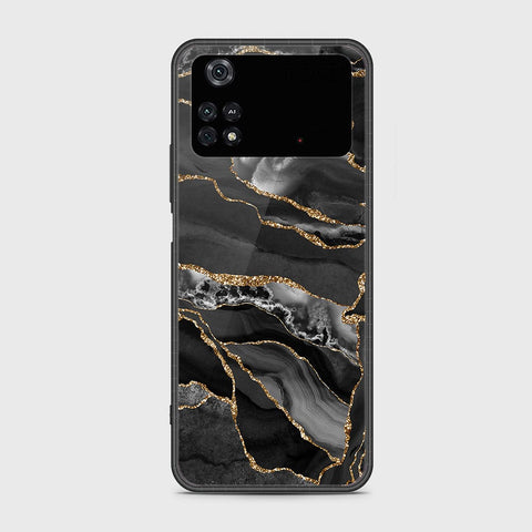 Xiaomi Poco M4 Pro Cover- Black Marble Series - HQ Ultra Shine Premium Infinity Glass Soft Silicon Borders Case