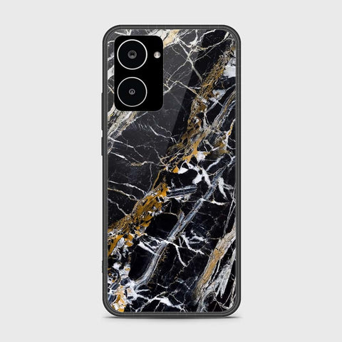 Realme 10 4G Cover- Black Marble Series - HQ Ultra Shine Premium Infinity Glass Soft Silicon Borders Case
