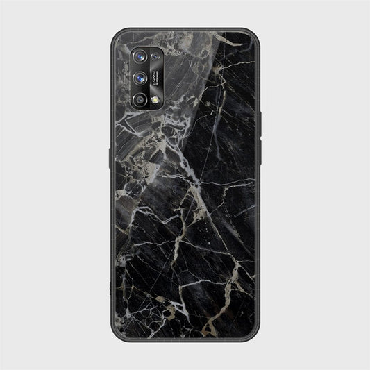 Realme 7 Pro Cover - Black Marble Series - HQ Ultra Shine Premium Infinity Glass Soft Silicon Borders Casee