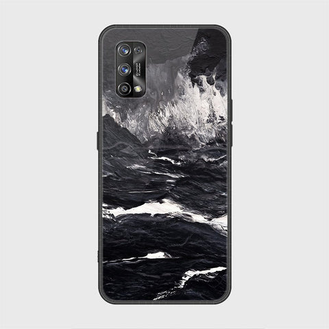 Realme 7 Pro Cover - Black Marble Series - HQ Ultra Shine Premium Infinity Glass Soft Silicon Borders Casee