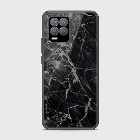 Realme 8 Cover - Black Marble Series - HQ Ultra Shine Premium Infinity Glass Soft Silicon Borders Casee