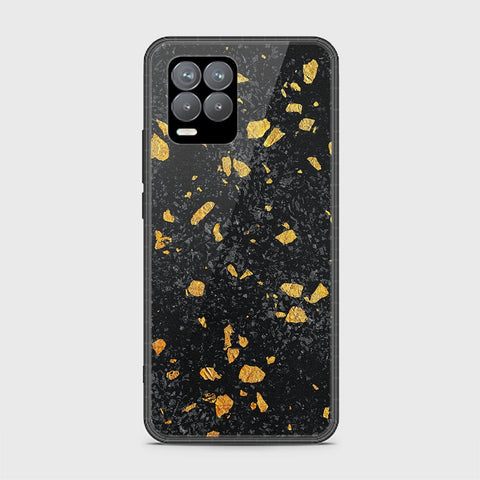 Realme 8 Cover - Black Marble Series - HQ Ultra Shine Premium Infinity Glass Soft Silicon Borders Casee