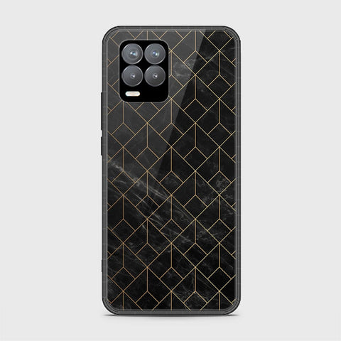 Realme 8 Cover - Black Marble Series - HQ Ultra Shine Premium Infinity Glass Soft Silicon Borders Casee