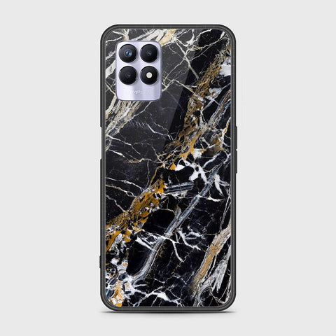 Realme 8i Cover - Black Marble Series - HQ Ultra Shine Premium Infinity Glass Soft Silicon Borders Case