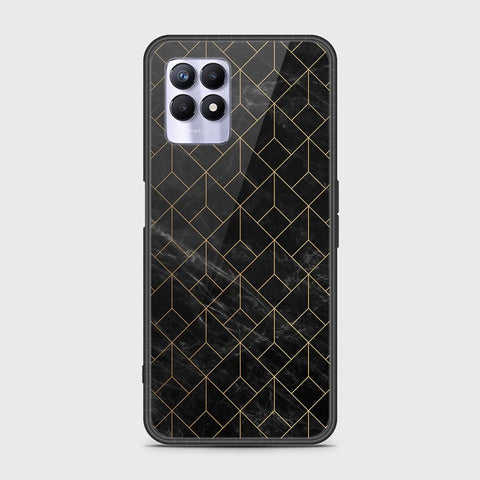 Realme 8i Cover - Black Marble Series - HQ Ultra Shine Premium Infinity Glass Soft Silicon Borders Case