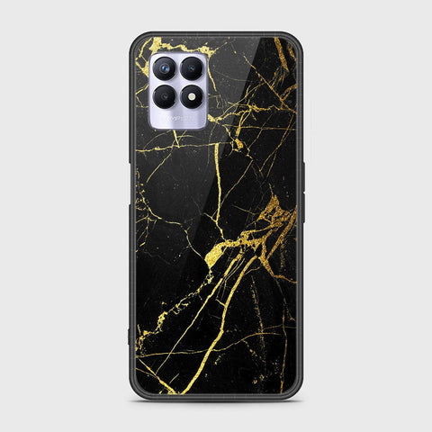 Realme 8i Cover - Black Marble Series - HQ Ultra Shine Premium Infinity Glass Soft Silicon Borders Case