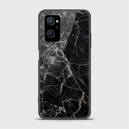 Realme 9i Cover - Black Marble Series - HQ Ultra Shine Premium Infinity Glass Soft Silicon Borders Case