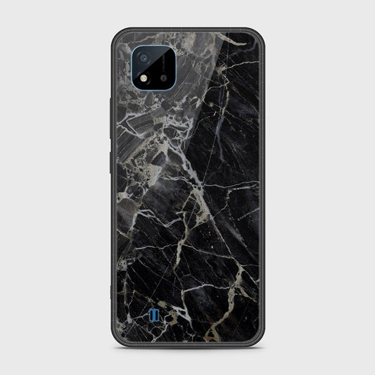 Realme Narzo 50i Cover- Black Marble Series - HQ Ultra Shine Premium Infinity Glass Soft Silicon Borders Case