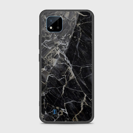 Realme C20A Cover- Black Marble Series - HQ Ultra Shine Premium Infinity Glass Soft Silicon Borders Case