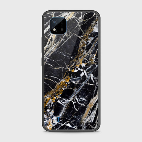 Realme C20 Cover- Black Marble Series - HQ Ultra Shine Premium Infinity Glass Soft Silicon Borders Case