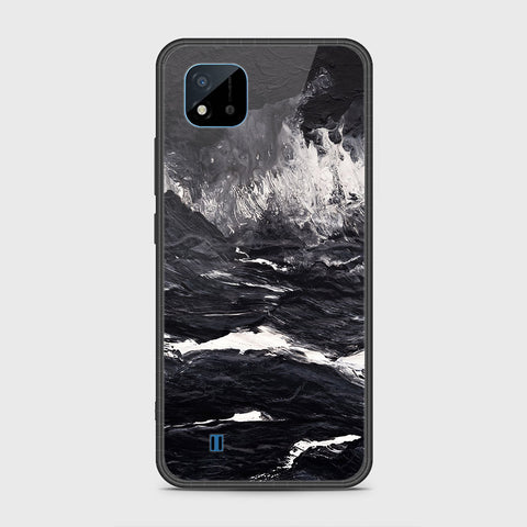 Realme C20 Cover- Black Marble Series - HQ Ultra Shine Premium Infinity Glass Soft Silicon Borders Case