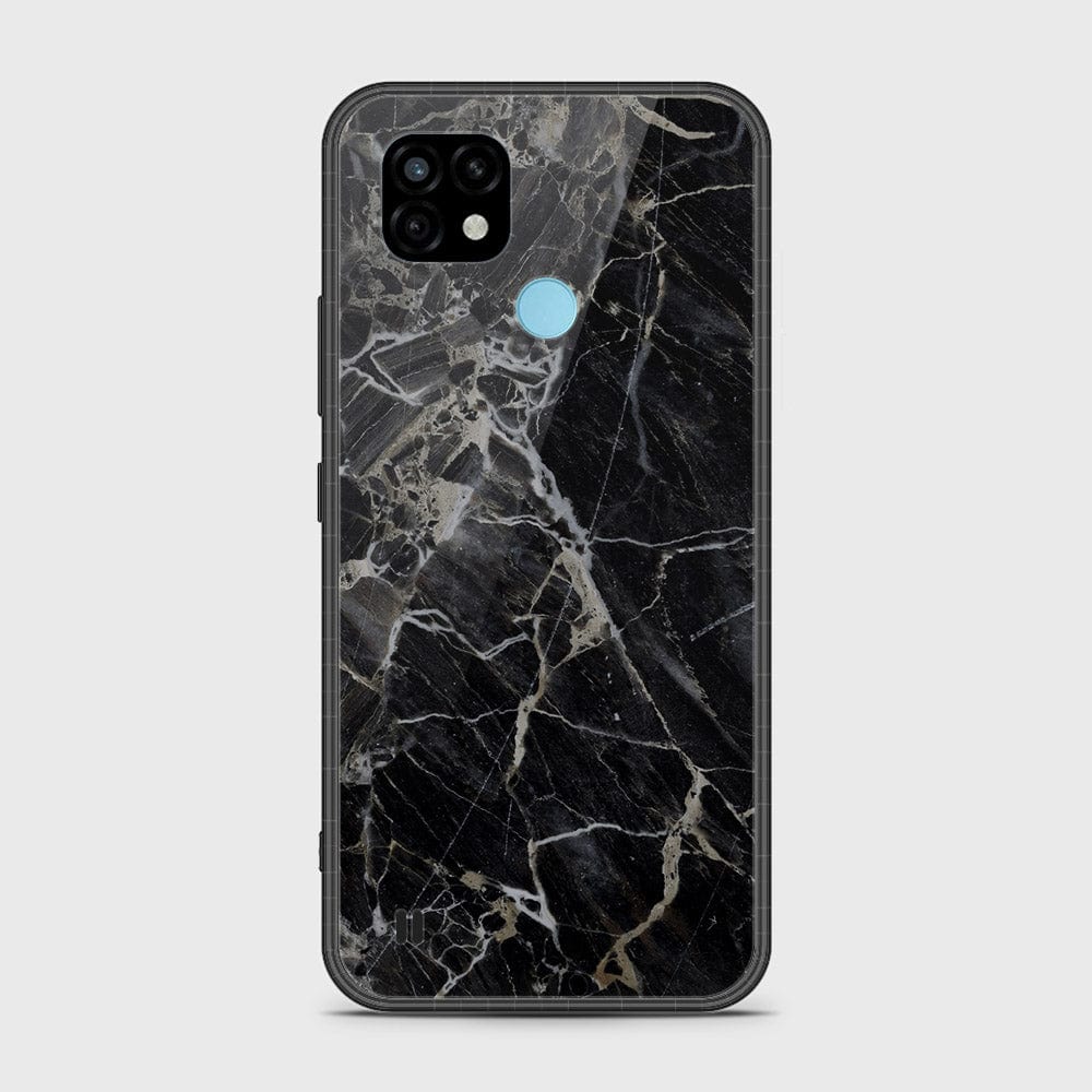 Realme C21 Cover- Black Marble Series - HQ Premium Shine Durable Shatterproof Case