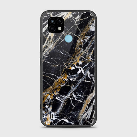 Realme C21 Cover- Black Marble Series - HQ Premium Shine Durable Shatterproof Case