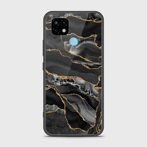 Realme C21 Cover- Black Marble Series - HQ Premium Shine Durable Shatterproof Case