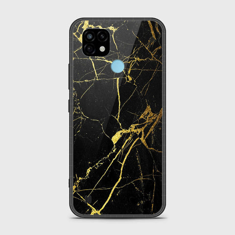Realme C21 Cover- Black Marble Series - HQ Premium Shine Durable Shatterproof Case