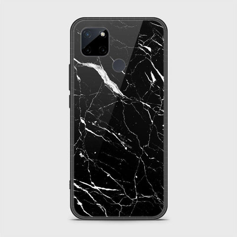 Realme C21Y Cover- Black Marble Series - HQ Ultra Shine Premium Infinity Glass Soft Silicon Borders Case