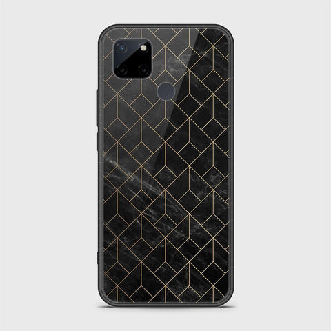 Realme C21Y Cover- Black Marble Series - HQ Ultra Shine Premium Infinity Glass Soft Silicon Borders Case