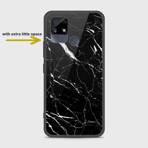 Realme C25s Cover- Black Marble Series - HQ Ultra Shine Premium Infinity Glass Soft Silicon Borders Case