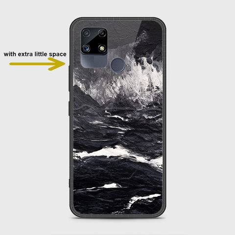 Realme C25s Cover- Black Marble Series - HQ Ultra Shine Premium Infinity Glass Soft Silicon Borders Case