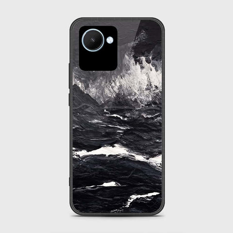 Realme C30 Cover- Black Marble Series - HQ Ultra Shine Premium Infinity Glass Soft Silicon Borders Case