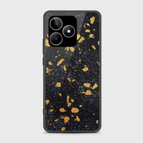 Realme Narzo N53 Cover- Black Marble Series - HQ Ultra Shine Premium Infinity Glass Soft Silicon Borders Case